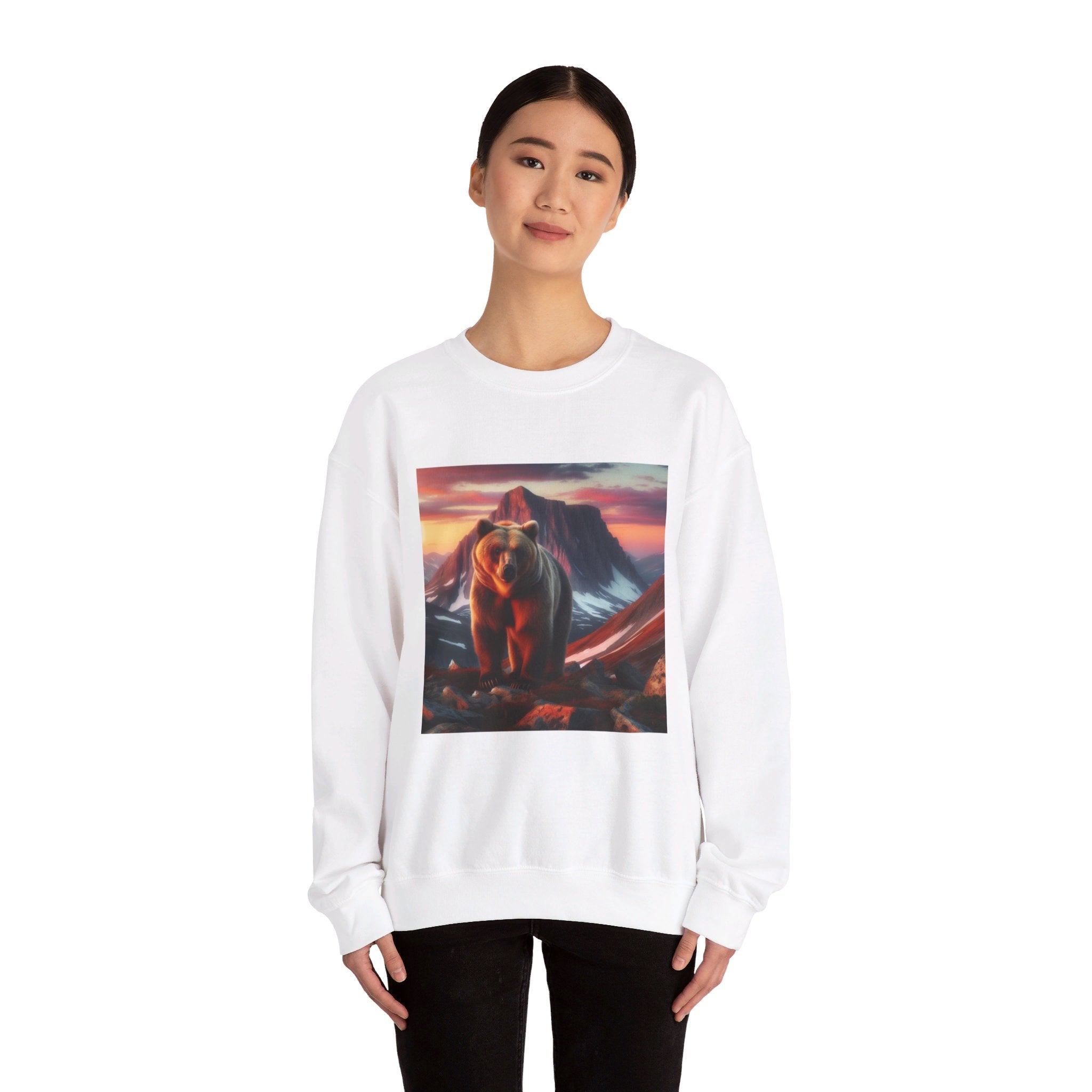 Bear on a Mountain- Unisex Heavy Blend™ Crewneck Sweatshirt