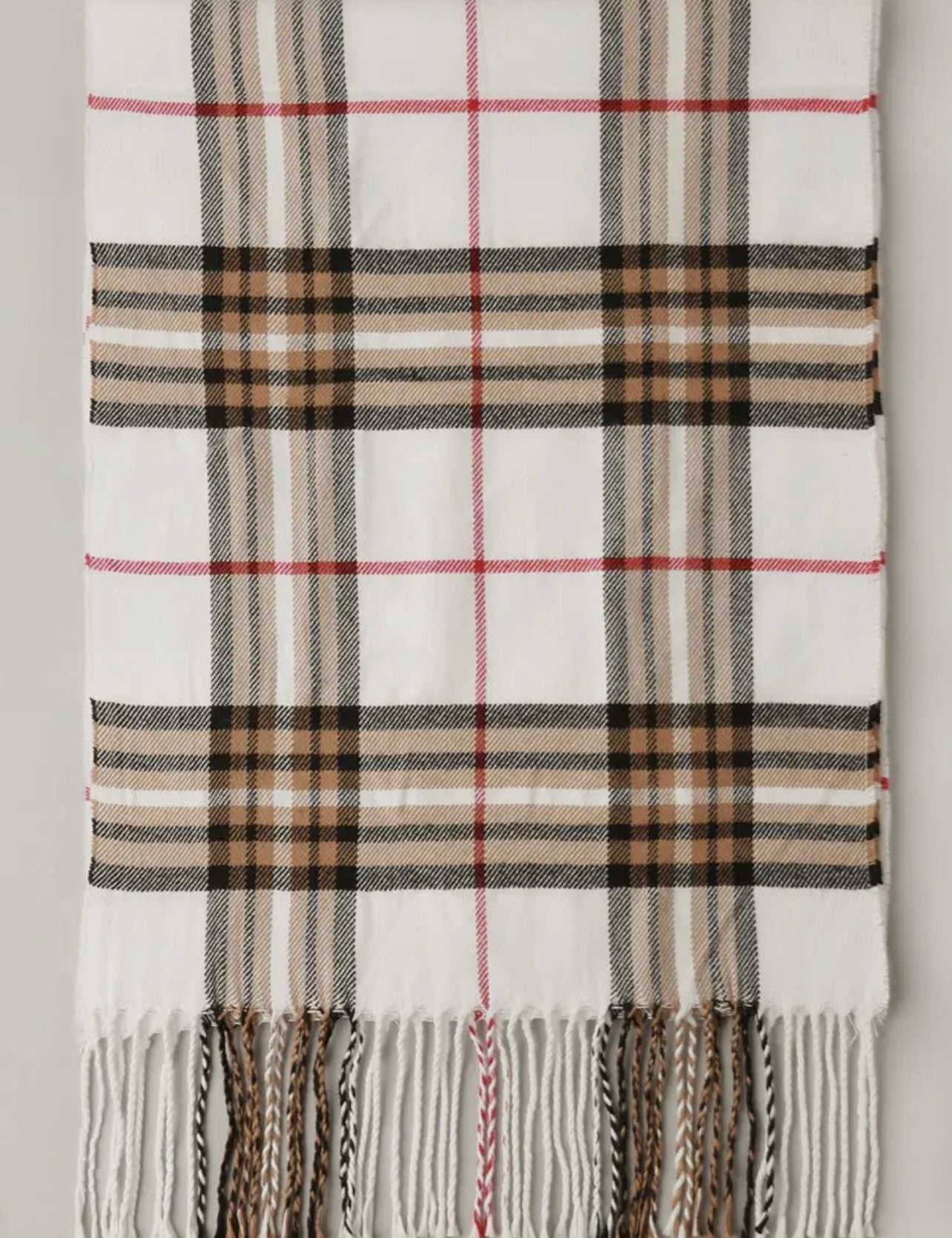 Giant Check Cashmere Feel Mufflers - Warm Plaid Scarf for All Seasons