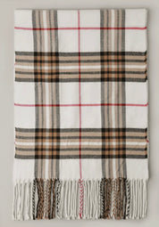 Giant Check Cashmere Feel Mufflers - Warm Plaid Scarf for All Seasons