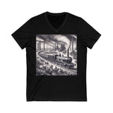 Vintage Train sketch Graphic Unisex V-Neck Tee