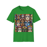 Colorful Faces Unisex Softstyle T-Shirt | Art-Inspired Graphic Tee