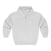 Zip Hoodie – Minimal White Full-Zip Hooded Sweatshirt