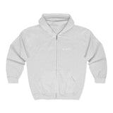 Zip Hoodie – Minimal White Full-Zip Hooded Sweatshirt