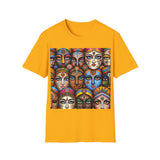 Colorful Faces Unisex Softstyle T-Shirt | Art-Inspired Graphic Tee