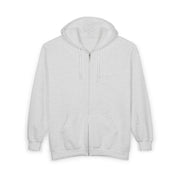 Zip Hoodie – Minimal White Full-Zip Hooded Sweatshirt