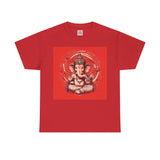 Ganesha Unisex Heavy Cotton Tee - Spiritual & Artistic Design for Comfort and Style