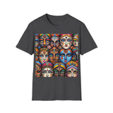 Colorful Faces Unisex Softstyle T-Shirt | Art-Inspired Graphic Tee