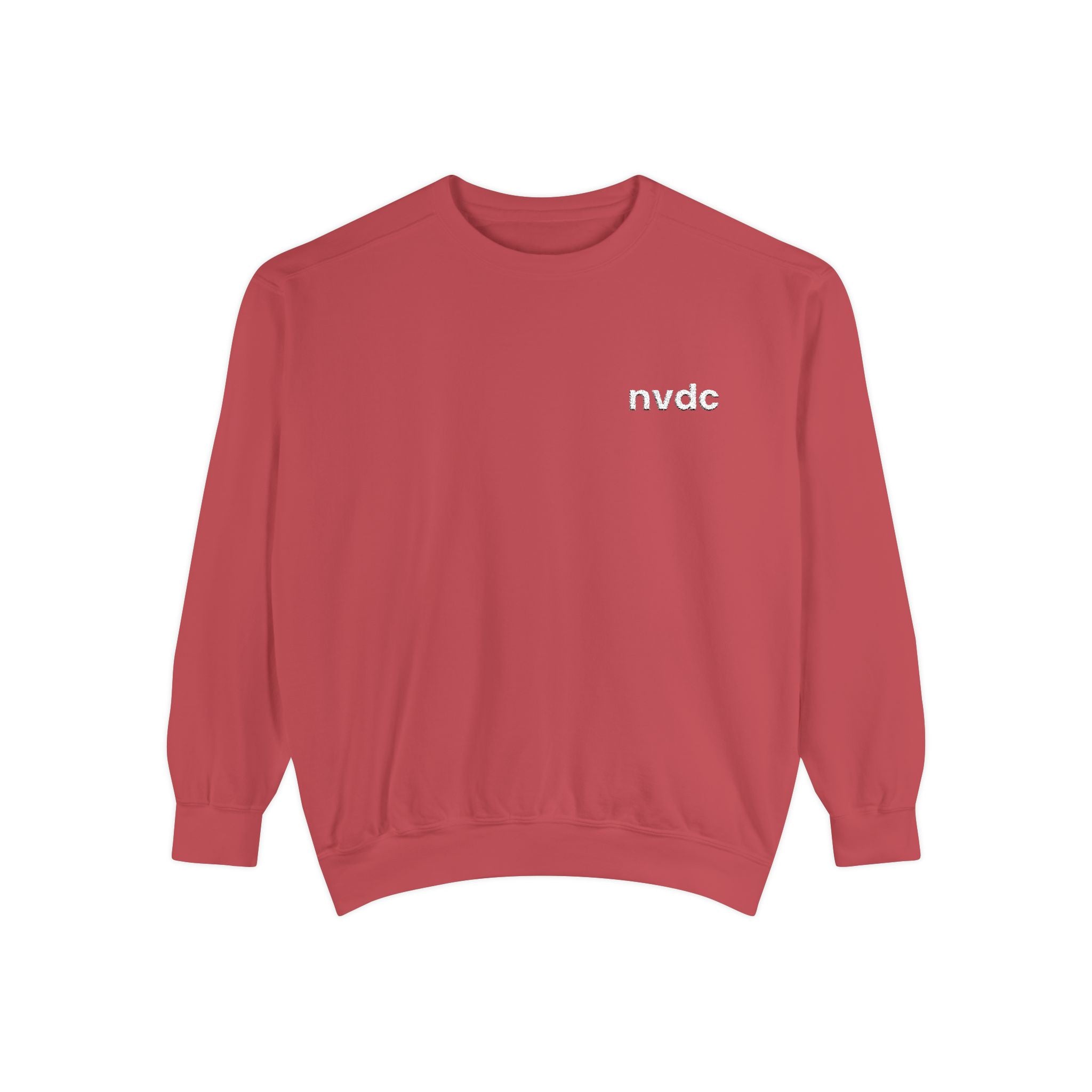 NVDC Minimal Sweatshirt — Garment-Dyed Coral Crewneck