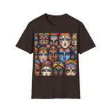 Colorful Faces Unisex Softstyle T-Shirt | Art-Inspired Graphic Tee