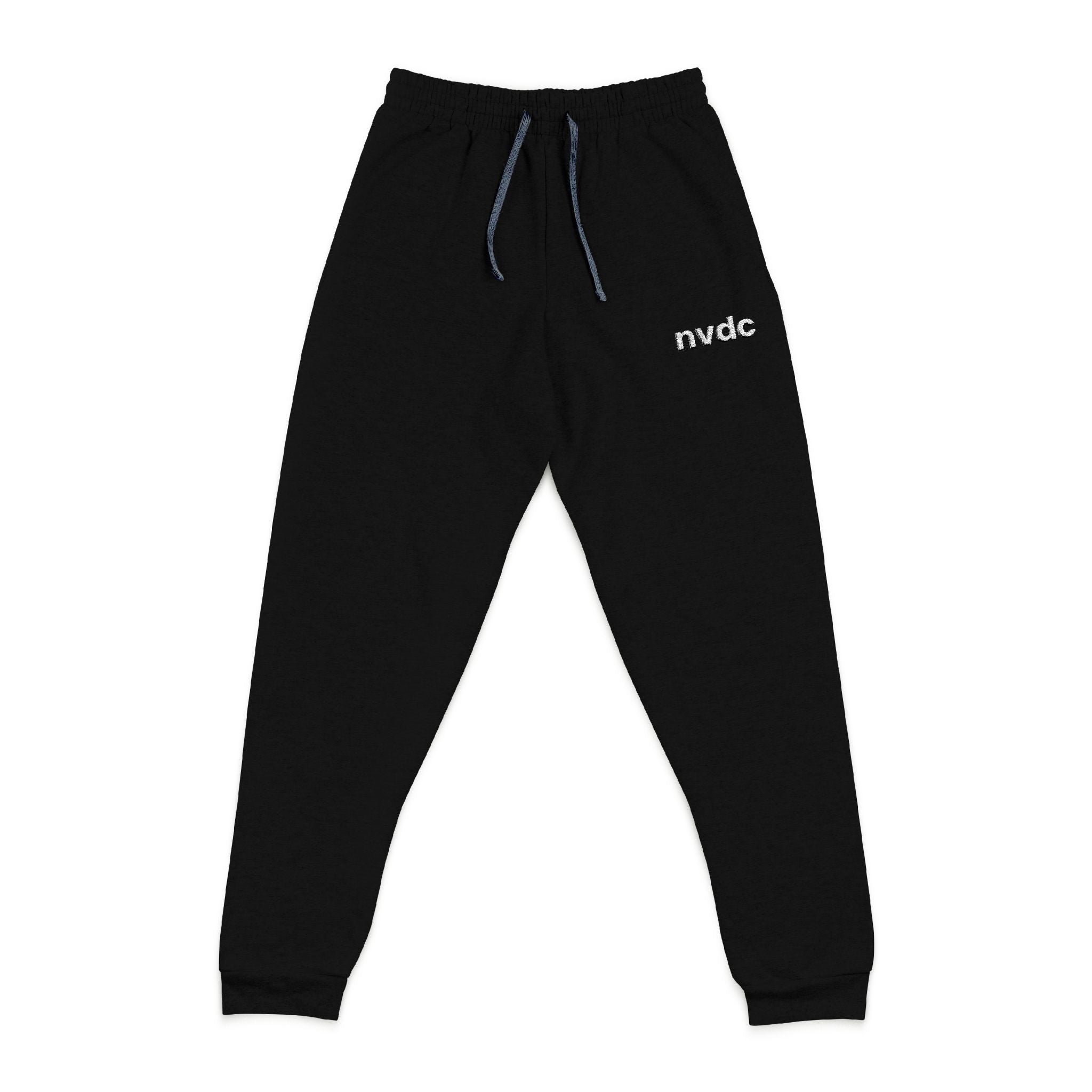 Embroidered NVDC Joggers — Charcoal Comfort Sweatpants