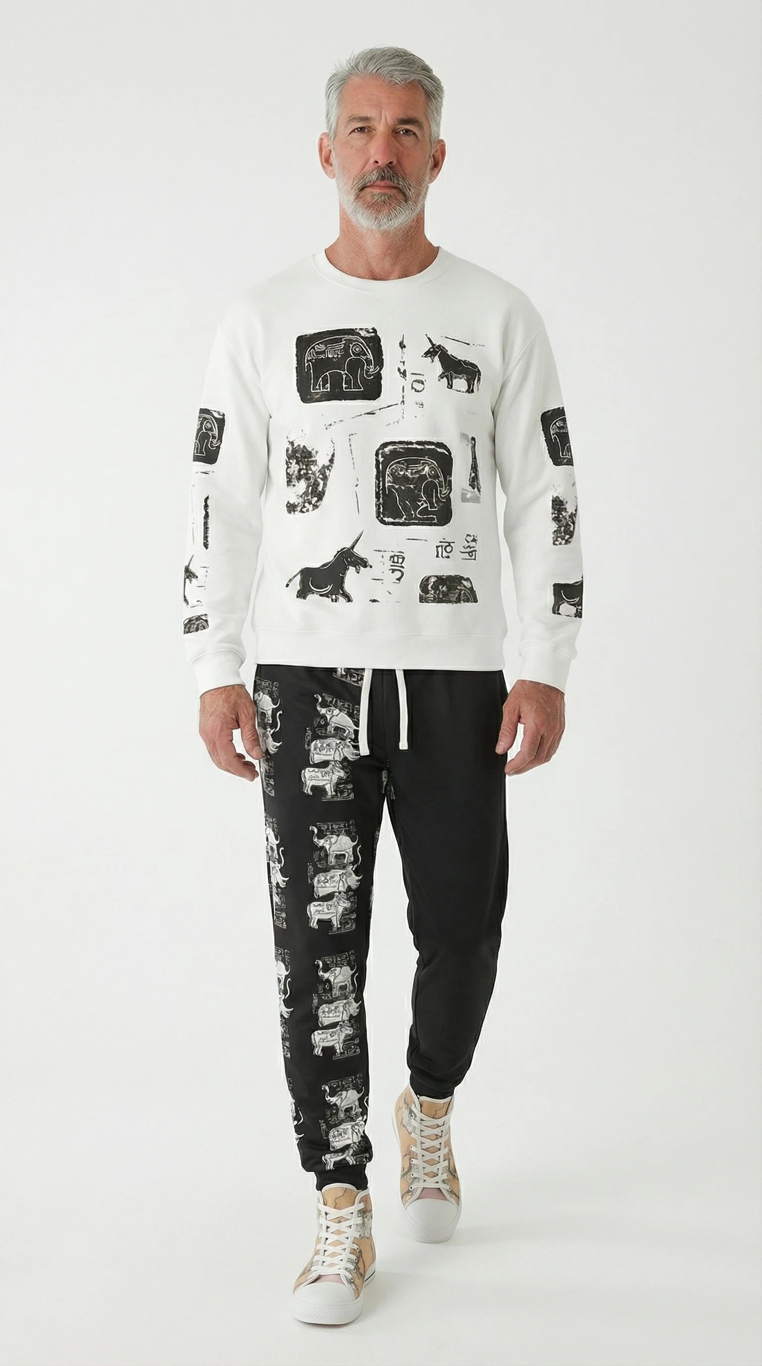 Indus Script & Seals Collage Crewneck Sweatshirt