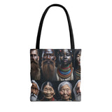 Cultural Diversity Tote Bag - Ancient Ethnic Portraits