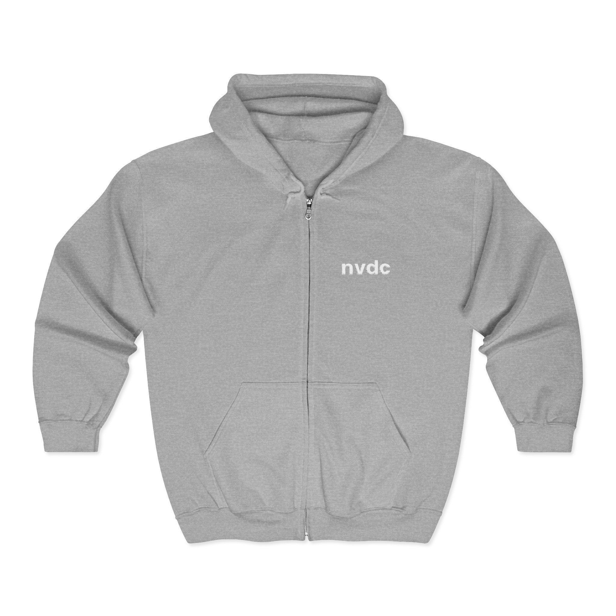 Zip Hoodie – Minimal White Full-Zip Hooded Sweatshirt