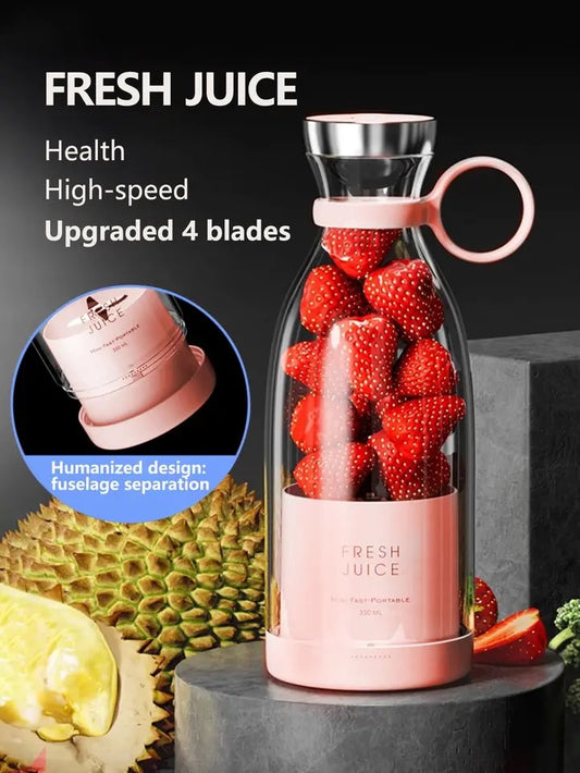 Portable Blender 350ml Mini Portable Blender Smoothies 1400mAh FRESH JUICE Travel Electric Travel Portable Mixer Kitchen