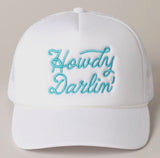 Howdy Darling' Embroidered Trucker Hat - Western Style Mesh Back Cap