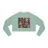 Vibrant Faces Cropped Sweatshirt - Artistic Fashion Statement