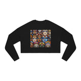 Vibrant Faces Cropped Sweatshirt - Artistic Fashion Statement