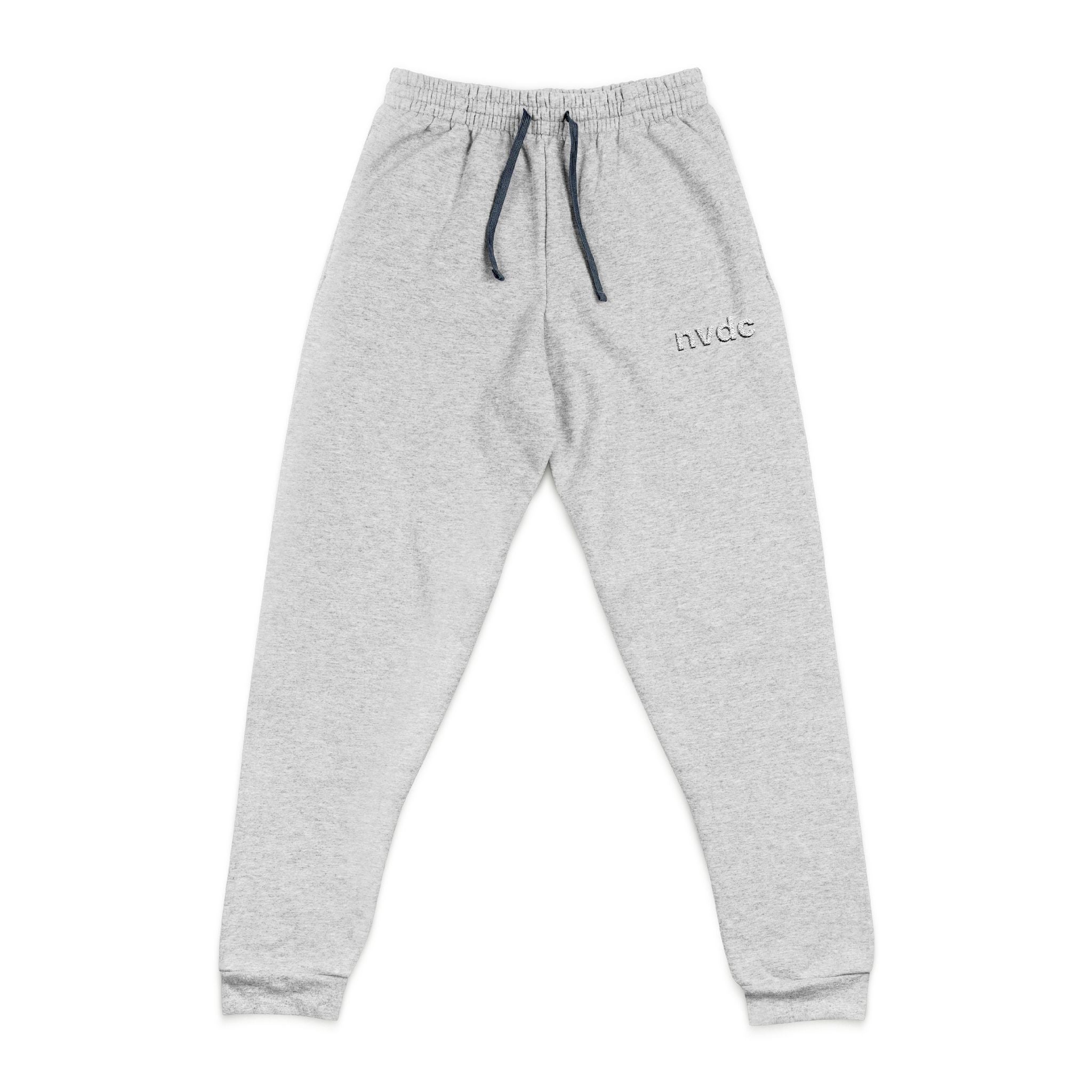 Embroidered NVDC Joggers — Charcoal Comfort Sweatpants