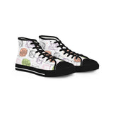 Men's High Top Sneakers with traditional Tuktuk Rickshaw sketch