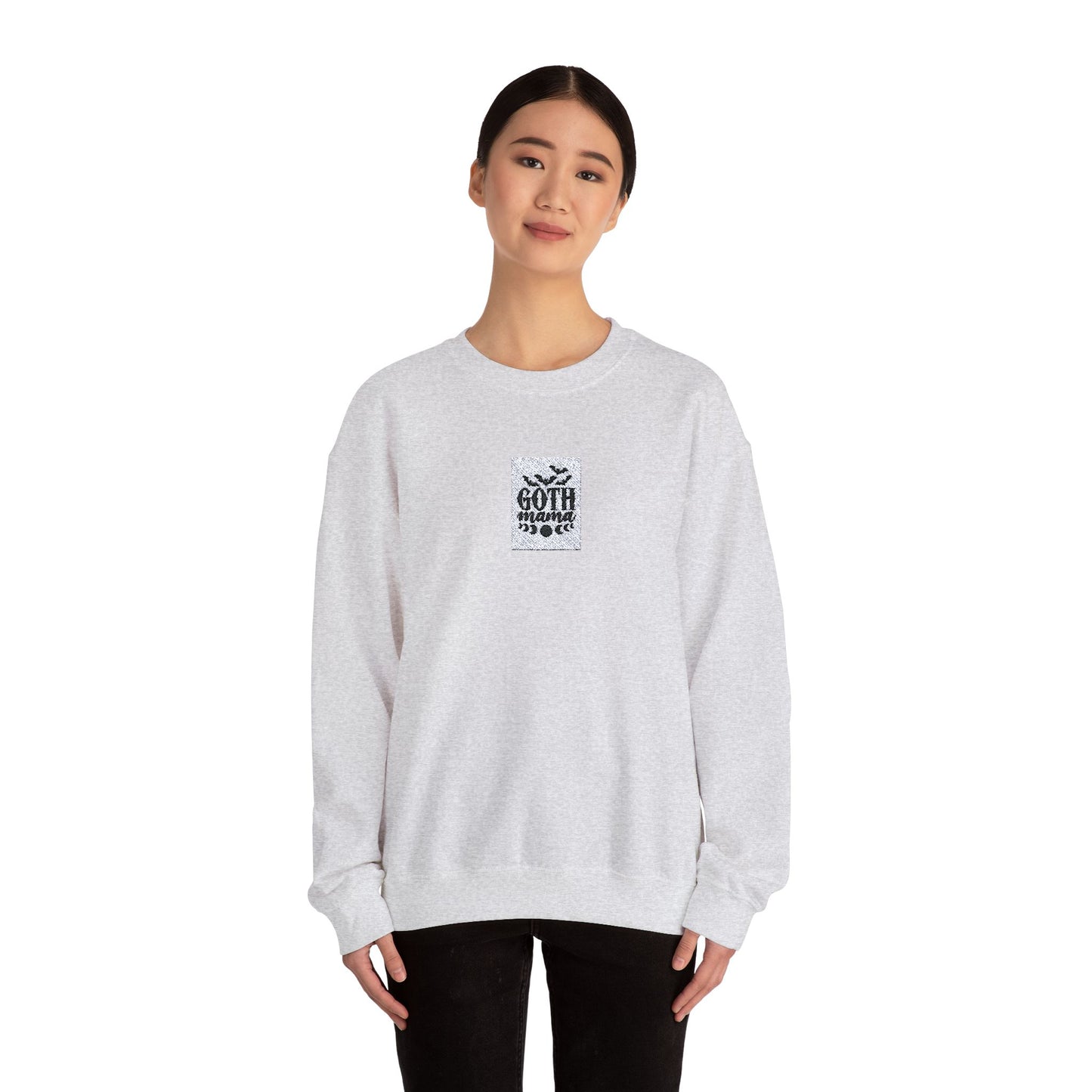 ‘Goth Mama’ Embroidered Unisex Heavy Blend™ Crewneck Sweatshirt