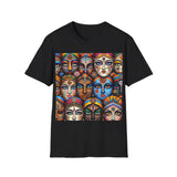 Colorful Faces Unisex Softstyle T-Shirt | Art-Inspired Graphic Tee