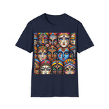 Colorful Faces Unisex Softstyle T-Shirt | Art-Inspired Graphic Tee