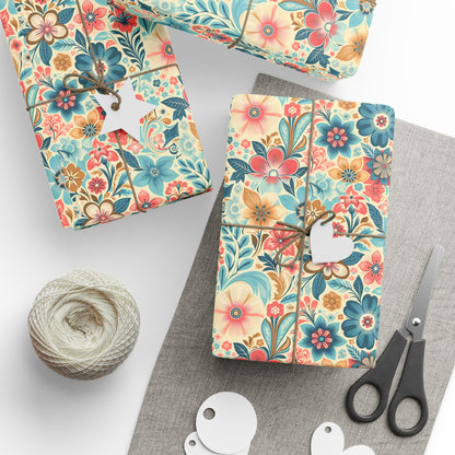 Retro Floral Wrapping Papers