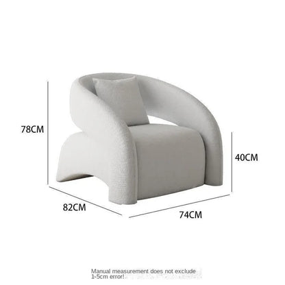 Casual Fabric Single Sofa Nordic Simple Living Room Furniture With Armrest And Backrest