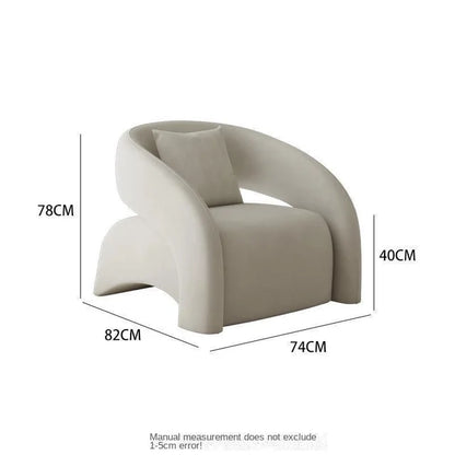 Casual Fabric Single Sofa Nordic Simple Living Room Furniture With Armrest And Backrest