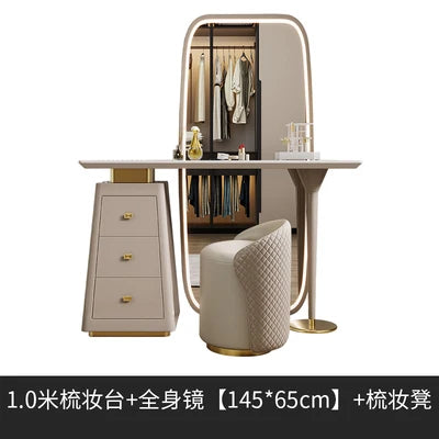 Nordic Charm Classic Dressing Table Multifunctional Woman Drawer