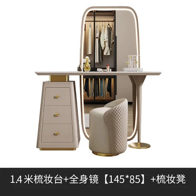 Nordic Charm Classic Dressing Table Multifunctional Woman Drawer