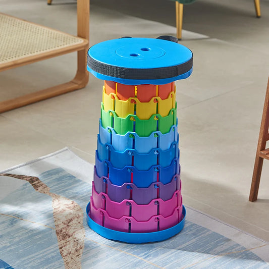 Folding Telescopic Stool Portable Lightweight Thickened Plastic