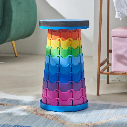 Folding Telescopic Stool Portable Lightweight Thickened Plastic