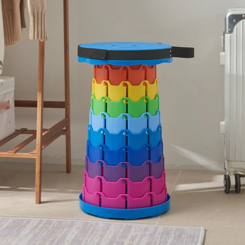 Folding Telescopic Stool Portable Lightweight Thickened Plastic