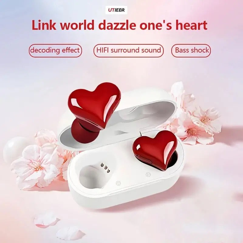 AX30 New Heart Shaped Wireless Design Girls In Ear Wireless Bluetooth Earphones Cute And Fashionable Appearance