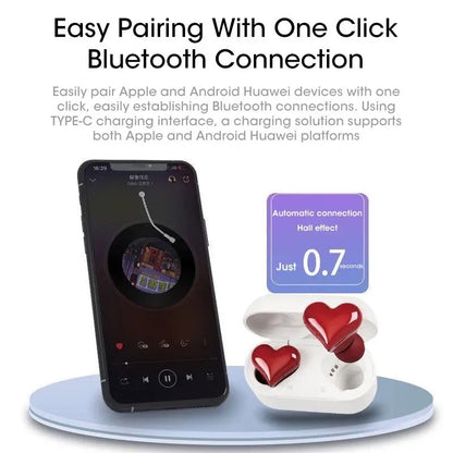 AX30 New Heart Shaped Wireless Design Girls In Ear Wireless Bluetooth Earphones Cute And Fashionable Appearance