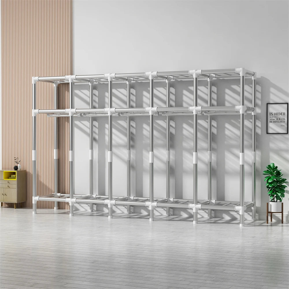 Wardrobes  Bedroom  85/125/166/207x45x170cm Steel Pipe Support