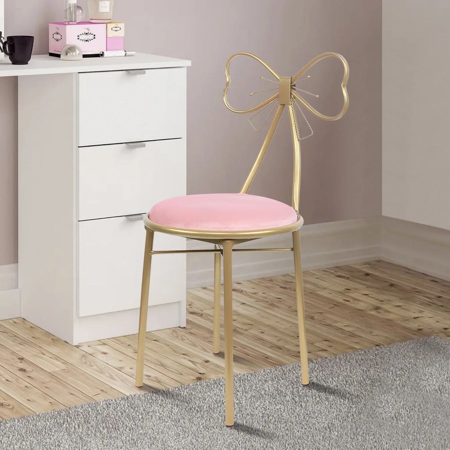 Light Pink Butterfly Chair Rugged Vanity Chair Practical Furniture