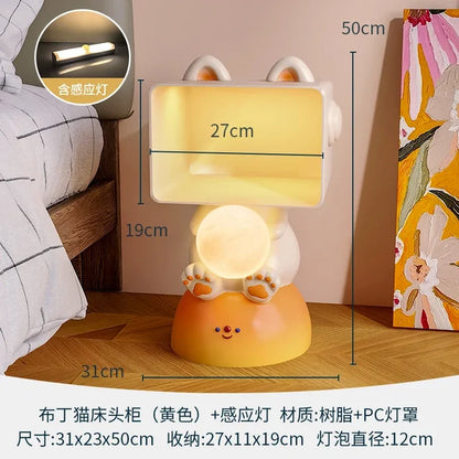 Minimalist Lamp Nightstands Living Room Small Space Kawaii