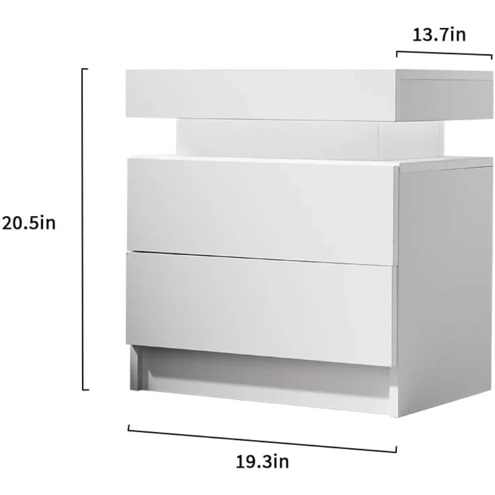 Side Bed Table With LED Light Bedside Tables for the Bedroom