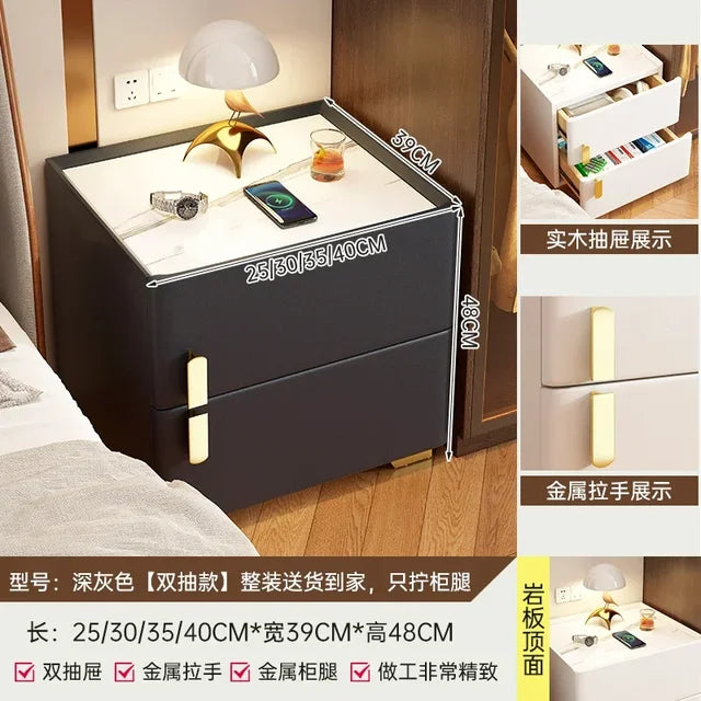 Space Saving Nightstand Smart Nordic  Unique Korean Trendy Bedside Table