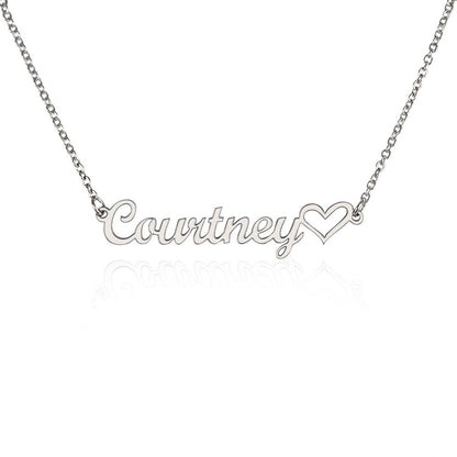 Personalized Heart Name Necklace in Silver and Gold