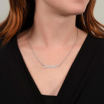 Personalized Heart Name Necklace in Silver and Gold