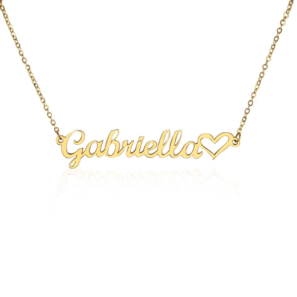 Personalized Heart Name Necklace in Silver and Gold