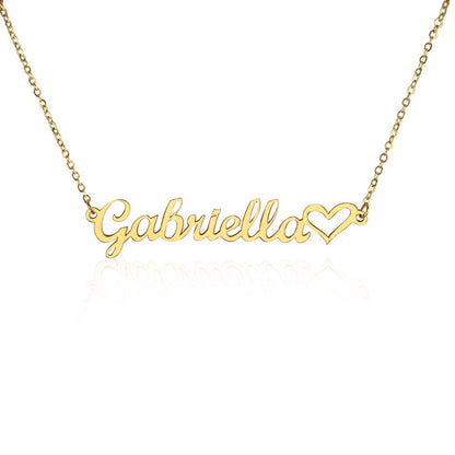 Personalized Heart Name Necklace in Silver and Gold