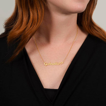 Personalized Heart Name Necklace in Silver and Gold