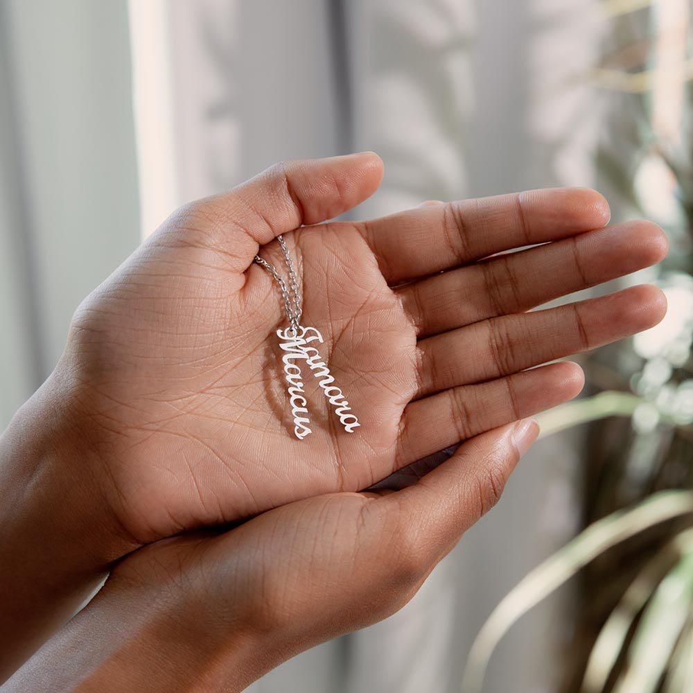 Unique Personalized Vertical Name Necklace