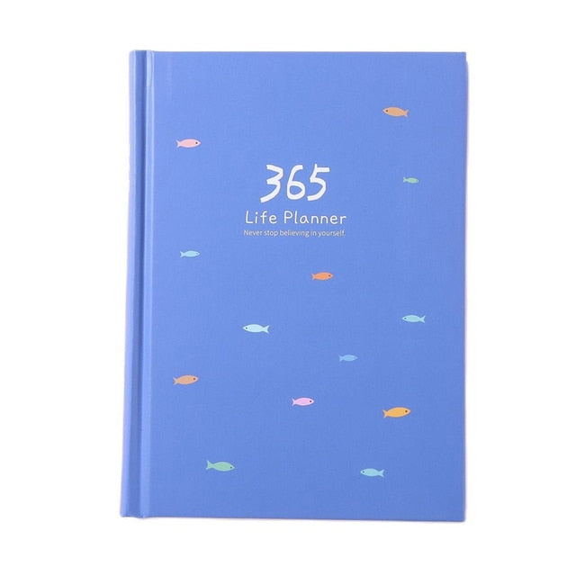 365 Planner Agenda Notebook Colorful Inner Page Illustration Yearly Daily Plan Journal Diary Book Record Life Stationery Gifts