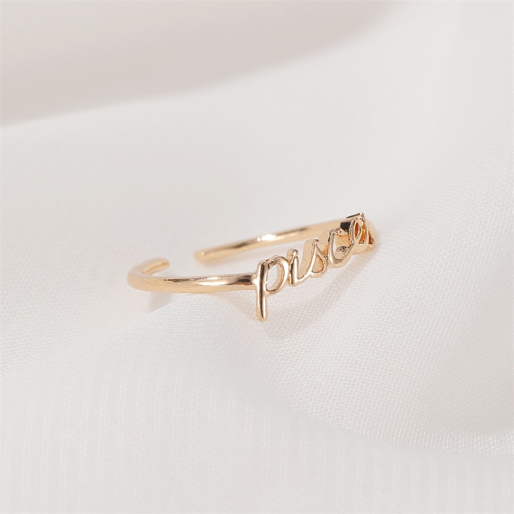 Thin Open Gold Zodiac Rings