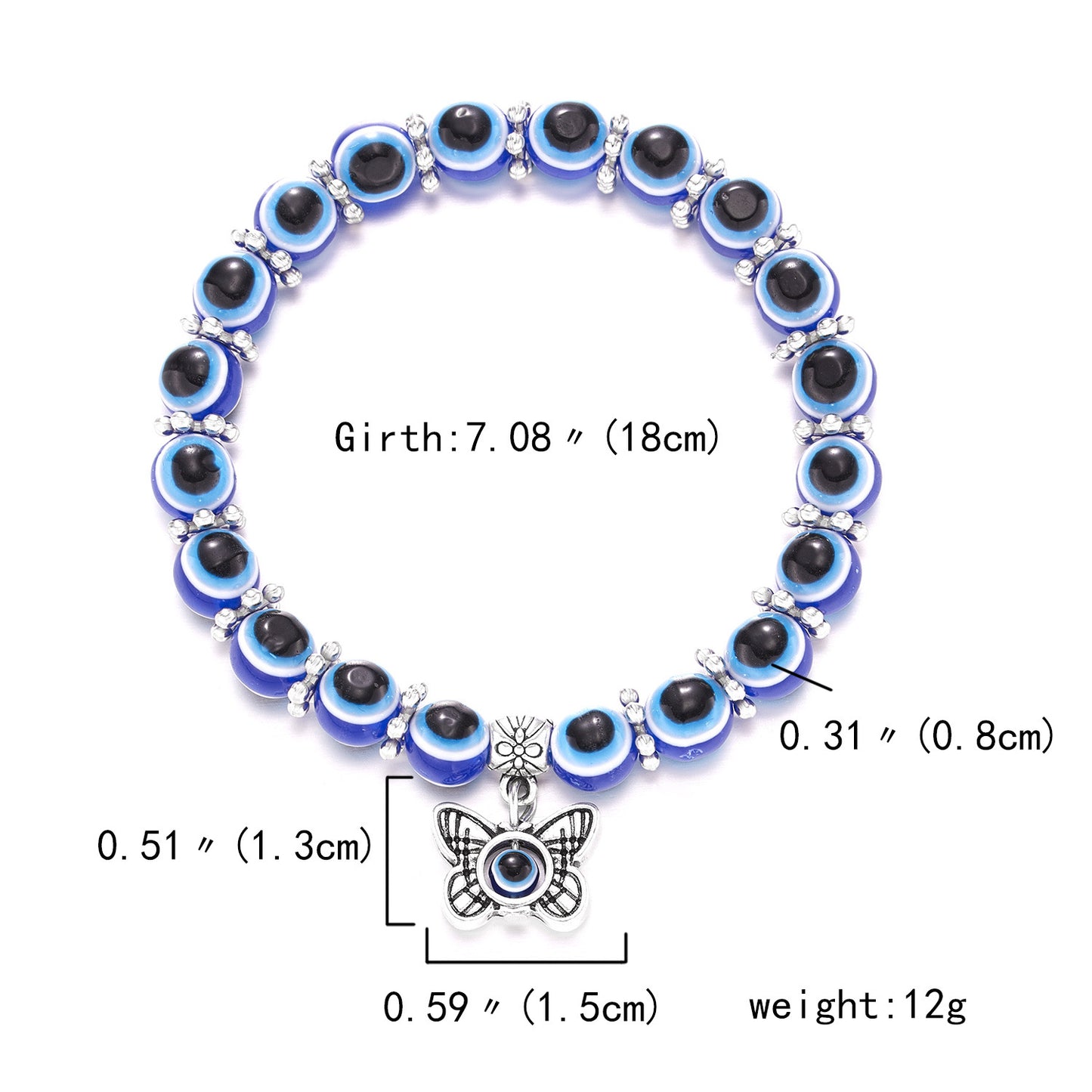 Evil Eye Bead Bangle Bracelet